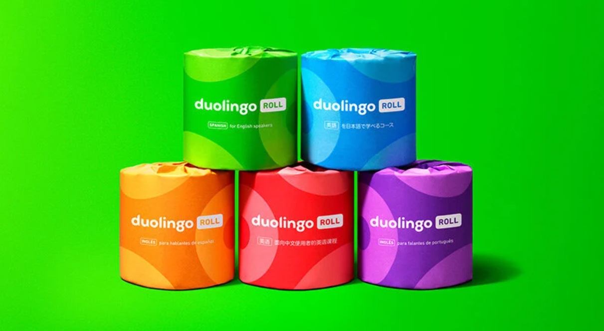 Papel higiênico da Duolingo é um jeito de aprender idiomas no banheiro