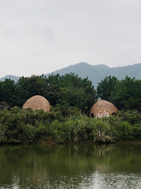 Floresta na China é repleta de cabanas em forma de semente