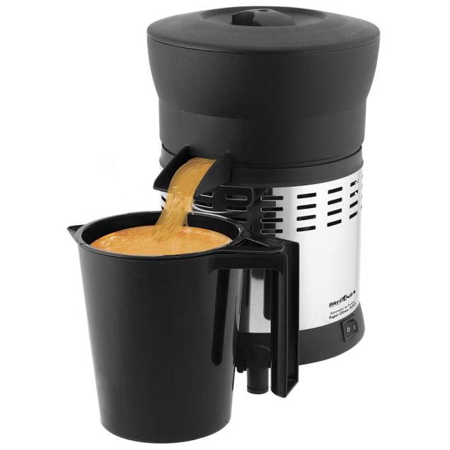 Espremedor de Frutas Britânia Super Citrus 300 - Prata-Preto Espremedor de Frutas Britânia Super Citrus 300 - Prata-Preto