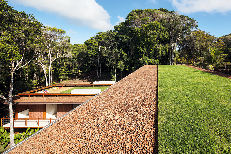 Casa contemporânea de madeira tem materiais inovadores e teto verde