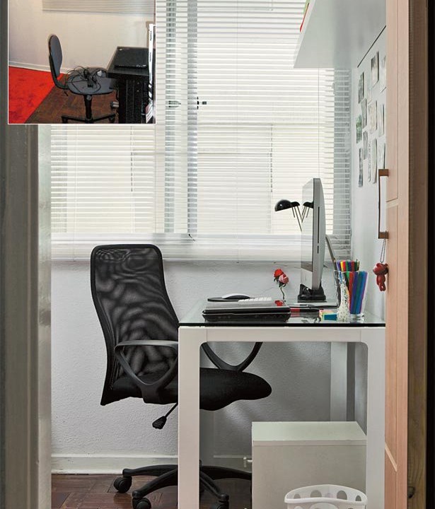 Antes e depois: home-office renovado e organizado