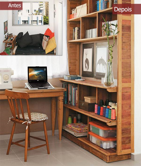 Antes e depois: improvisando um home office