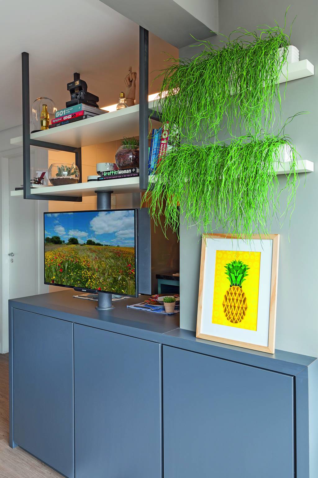 apartamento de 35 m² estiloso e com ambientes integrados sala (3)