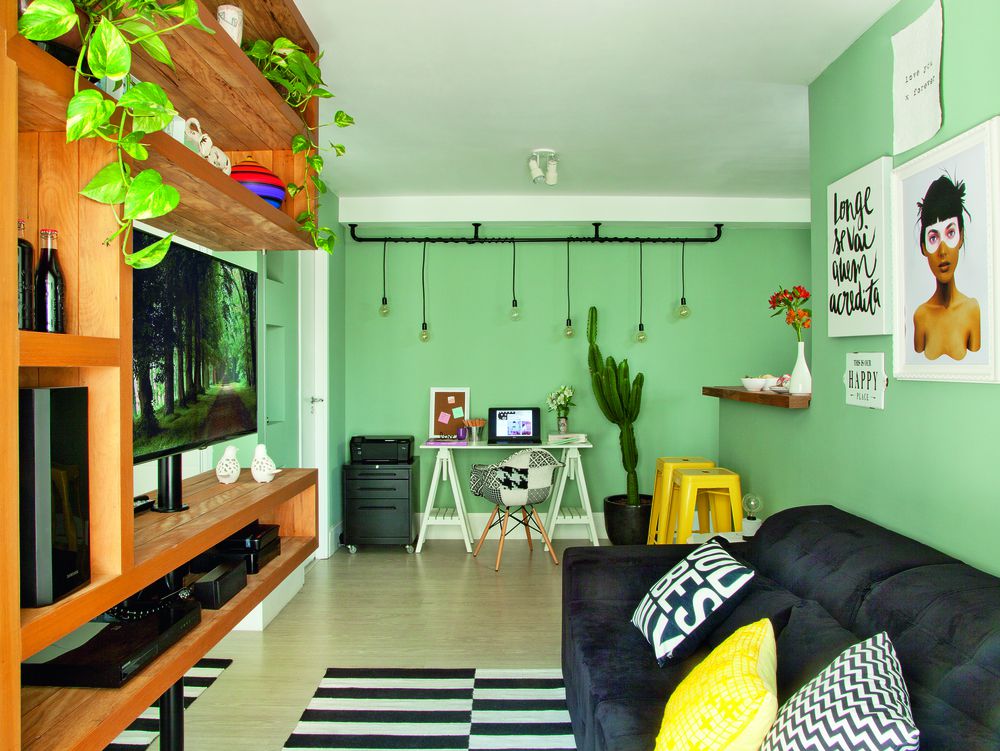 Apartamento de 47 m² traz decoracao com aconchego de casa estar