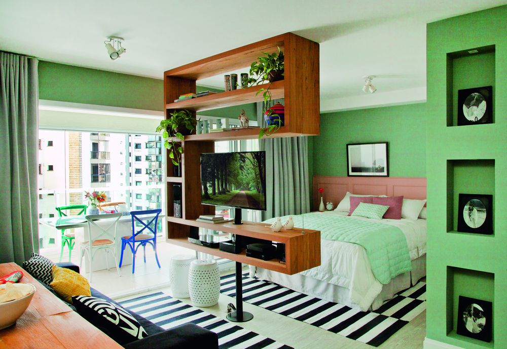 Apartamento de 47 m² traz decoracao com aconchego de casa sala
