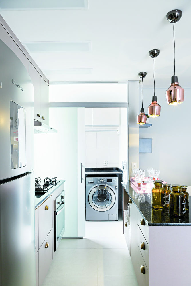 Apartamento de 61 m² com conceito aberto lavanderia
