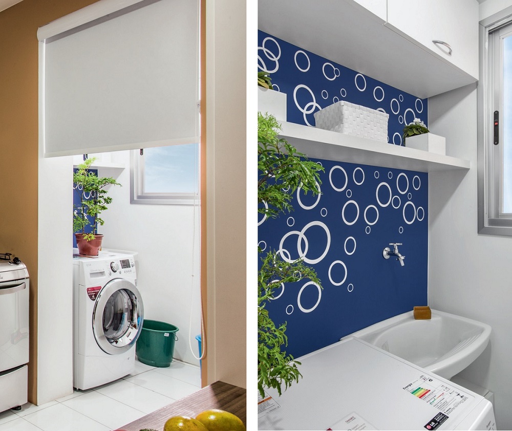 Apartamento de 63 m² com decoração neutra e aconchegante lavanderia1