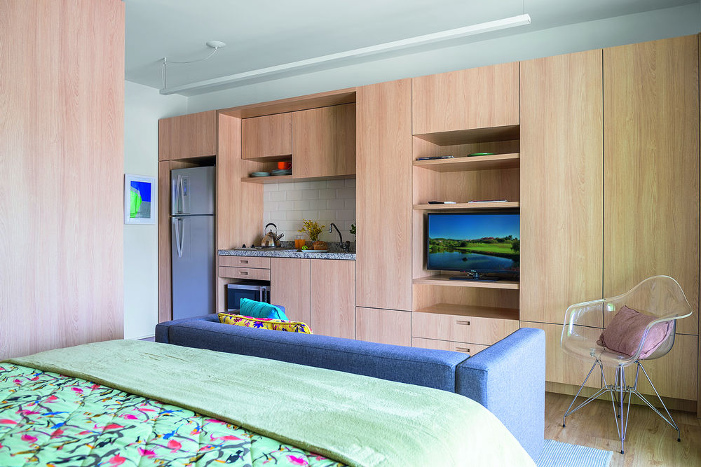 Apartamento pequeno projeto garantiu aconchego e elegancia quarto 2