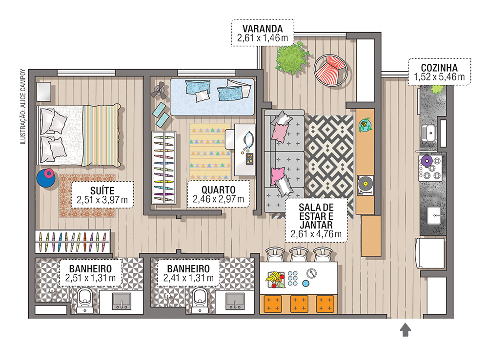 apartamento-pequeno-tem-decoração-aconchegante-e-funcional-planta