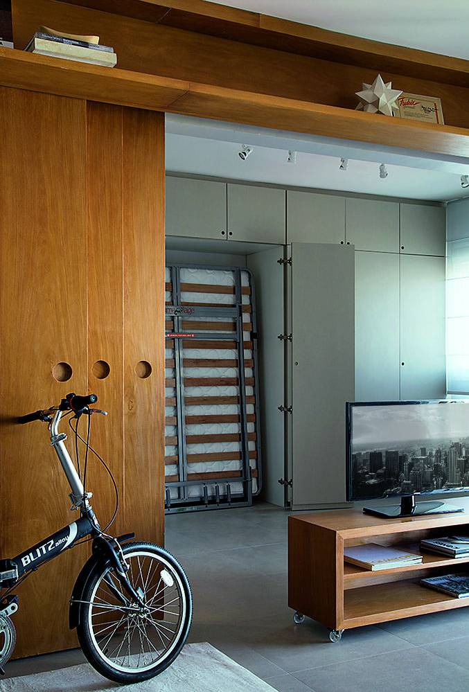 Apartamento pequeno truques incríveis fazem render os 45 m² quarto