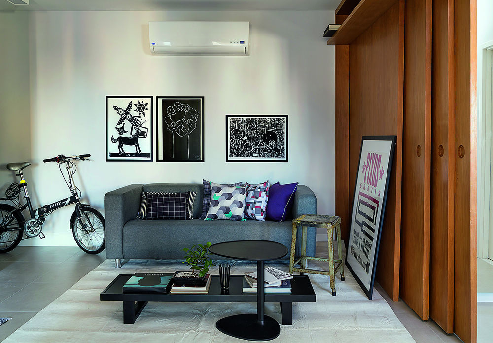 Apartamento pequeno truques incríveis fazem render os 45 m² sala