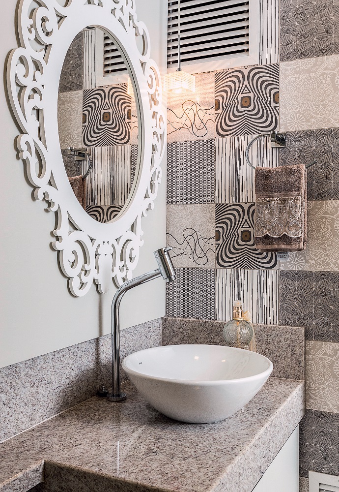 Apê de 66 m² compacto, charmoso e vestido para arrasar lavabo1