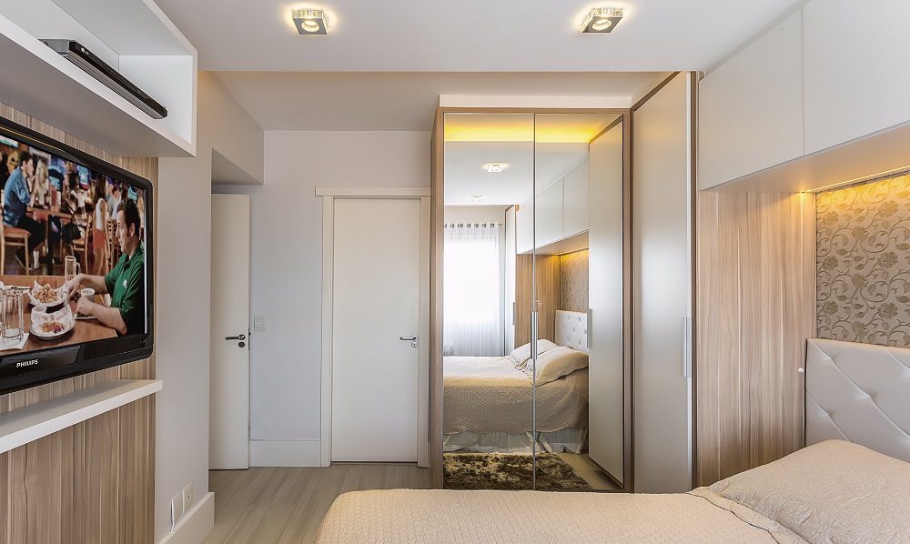 Apê de 66 m² compacto, charmoso e vestido para arrasar quarto