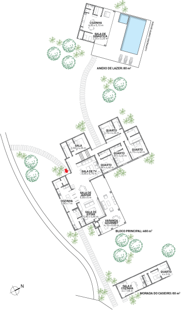 Área: 600 m²; empreiteiro: Assumpção Construções; paisagismo: Daniela Infante (Arteiro).