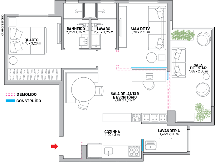 As aten&ccedil;&otilde;es se voltaram para as &aacute;reas comuns, reunidas em um espa&ccedil;o &uacute;nico e aberto.&nbsp;&Aacute;rea: 66 m&sup2;; obra: DSD Stands;&nbsp;Luminot&eacute;cnica: Marcela Madureira&nbsp;e Lorenzza Lamoglie.
