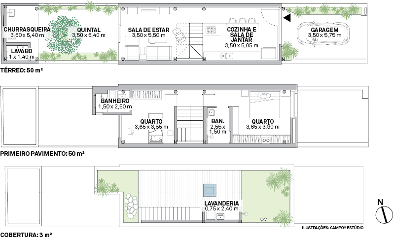 Os arquitetos contam que a casa atual tem menos área coberta do que a anterior, no entanto é mais espaçosa, consequência da integração dos ambientes sociais e do aproveitamento da cobertura como local de lazer