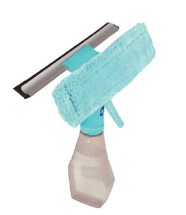 Três em um: o Limpa Vidros Spray, da Mor, reúne spray borrifador (com recipiente com capacidade de 270 ml), esponja de microfibra e rodinho de alumínio e borracha. Submarino , R$ 27,53