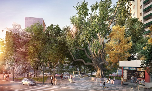 Arquitetos desenvolvem projeto de requalificação para a praça Vilaboim, em São Paulo