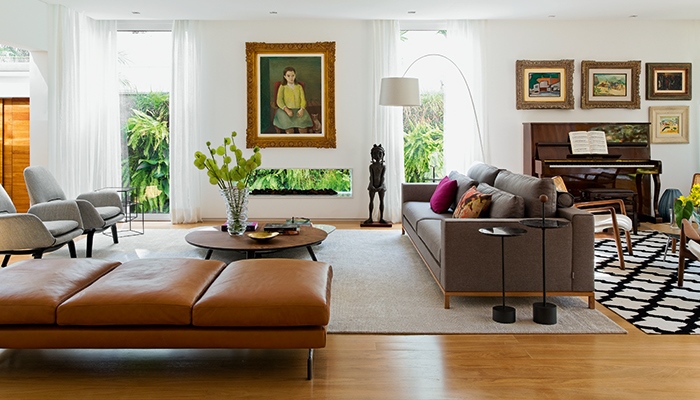 Arte e paisagismo enchem esta casa