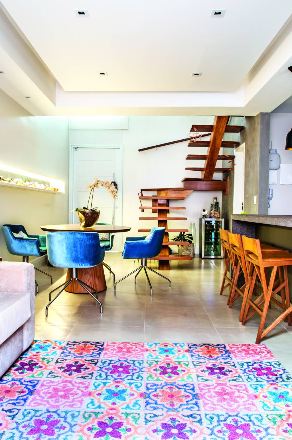 casa de 76 m² com jeito de loft – living