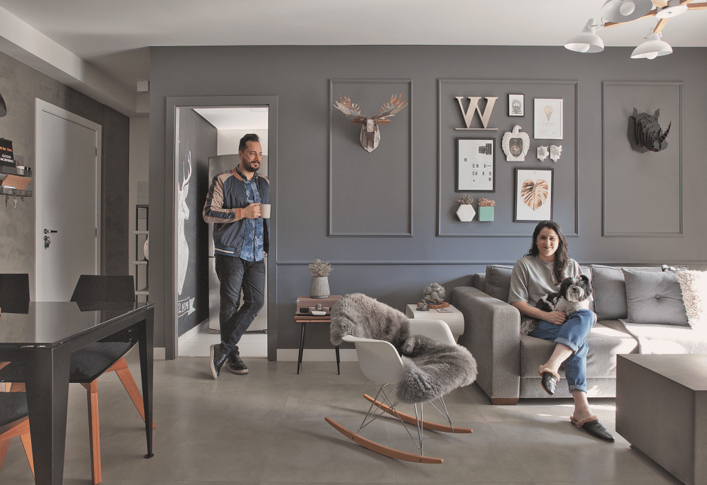 Com decoracao em estilo escandinavo este apartamento vai te conquistar sala