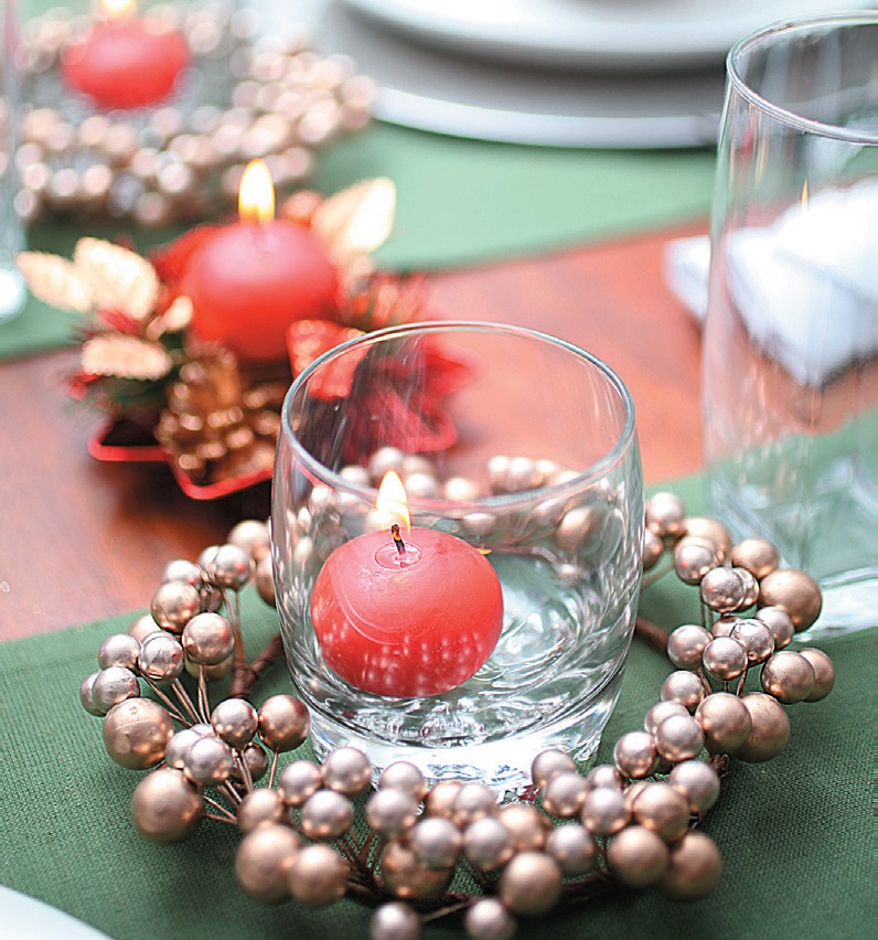decoração clássica para mesa da ceia de Natal2