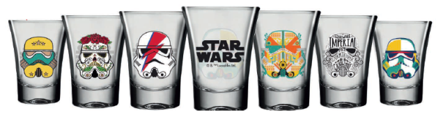 Estes copos não são meio baixinhos para Stormtroopers? Não – o conjunto Stormtrooper Pop Art, com seis unidades de 50 ml, está aqui para resgatá-lo. Mundo Geek , R$ 49,90