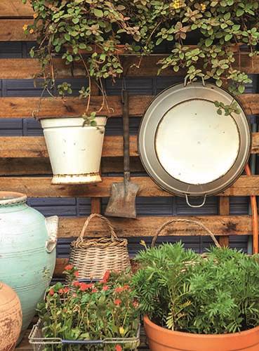 Jardim rústico barato: reforma cria quintal com jardim vertical de paletes