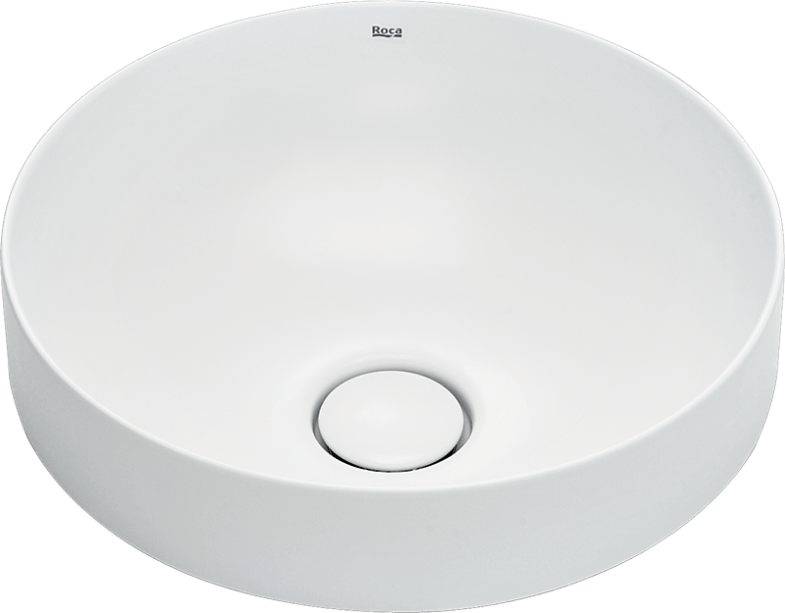 Com borda elevada, este produto de sobrepor, de cerâmica, não toma tanto espaço no armário quanto um outro de embutir. Da Roca, mede 14 cm de altura e 37 cm de diâmetro.