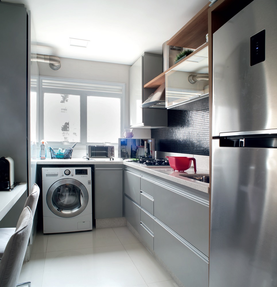 Espaço de sobra no apê de apenas 38 m² lavanderia