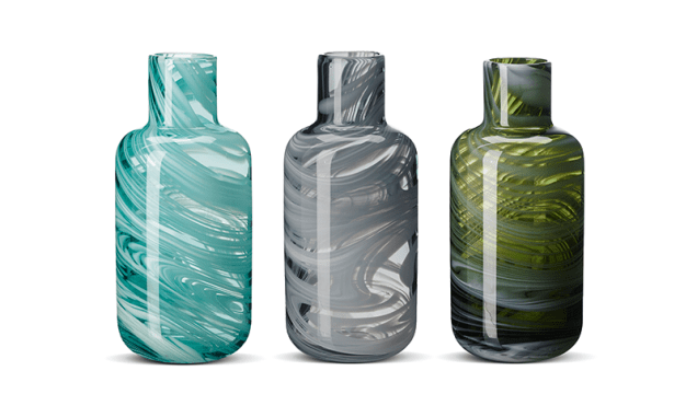 Sem padrão: cada peça é única na sériede vasos Ikea PS 2017 (11 x 27 cm), da Ikea. Isso porque eles são feitos de sobras de vidro reaproveitadas artesanalmente. Por US $ 13 cada um.