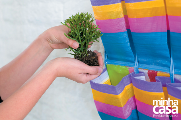 5. Plante as mudas de suculentas em seus respectivos lugares. Cuidado para não ferir as raízes durante esse processo. 5. Plante as mudas de suculentas em seus respectivos lugares. Cuidado para não ferir as raízes durante esse processo.