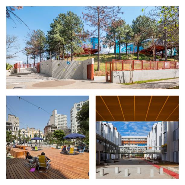 Parque Sabesp - Museu Aberto da Água (Levisky Arquitetos Associados); Conjunto Habitacional Heliópolis* (Biselli Katchborian Arquitetos Associados); Centro Aberto SP Urbanismo (Gehl Architects e Metro Arquitetos Associados).