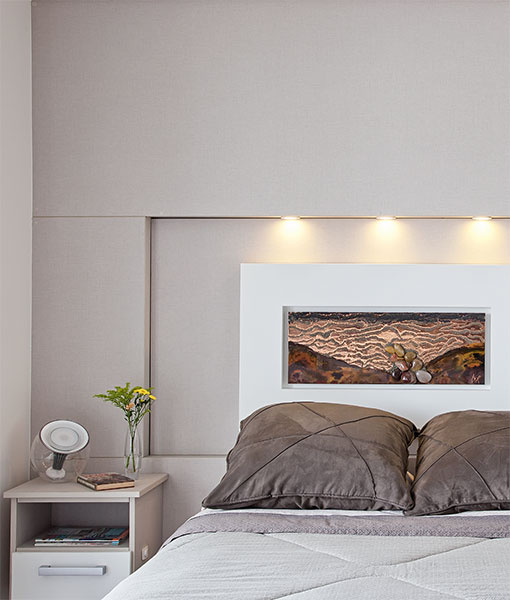 Para o apê de 40 m², tudo clean e moderno