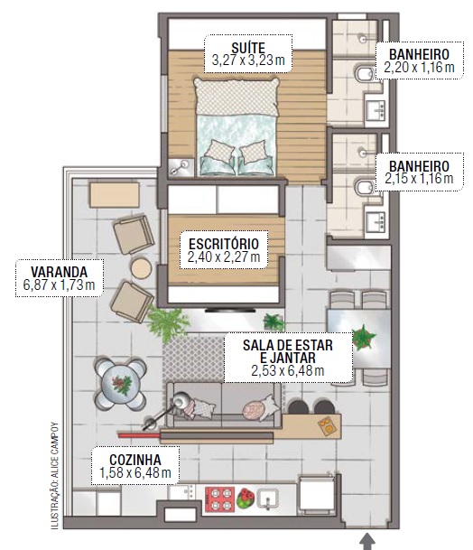 planta baixa-apartamento-de-65-m²-com-toques-de-cor-na-decoracao