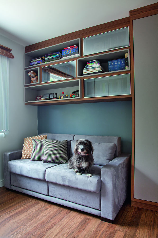 Projeto de sobrado aposta em combinação de estilos na decoração home office2