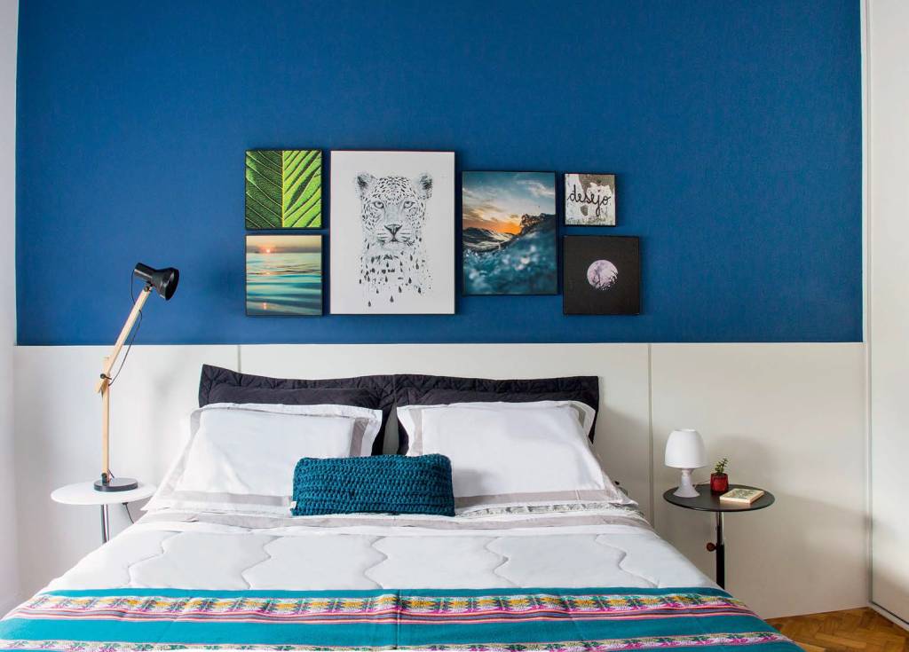 quarto casal parede azul