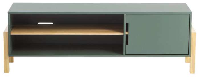 A composição do acabamento de madeira com a laca em tom esverdeado responde pela elegância do rack Gamboa. A estrutura de 1,50 x 0,39 x 0,50 m é feita de MDF e resiste ao peso de até 40 kg. Na hora da montagem, a porta pode ser instalada de qualquer lado da peça. Oppa , R$ 749,50