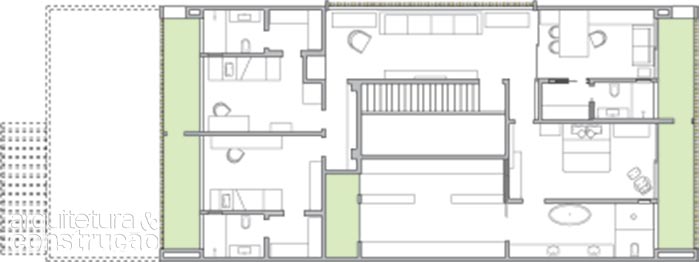 Primeiro pavimento: 260 m²