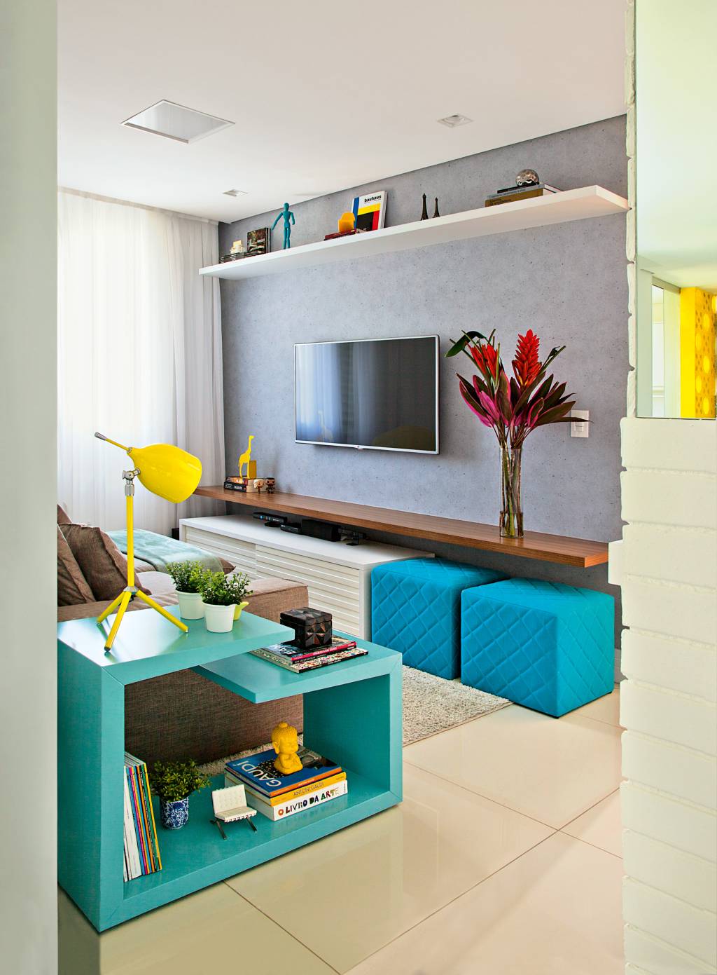 sala de estar apê 94 m2 com ambientes integrados (7)
