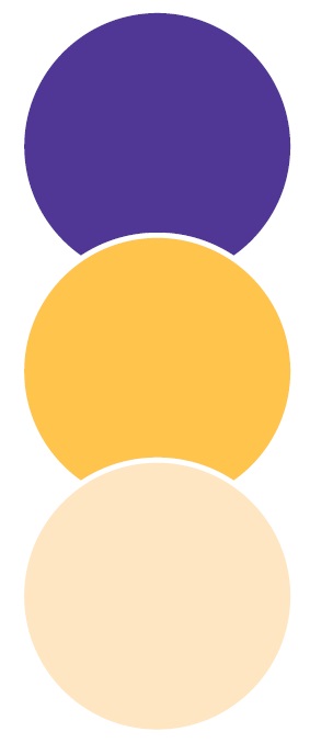 sala de jantar decorada para o natal em roxo e amarelo paleta
