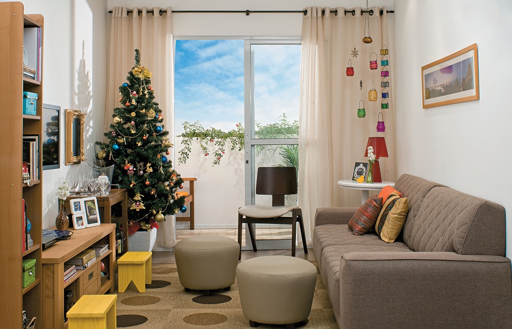 sala decorada para o natal – projeto da arquiteta Thereza Dantas