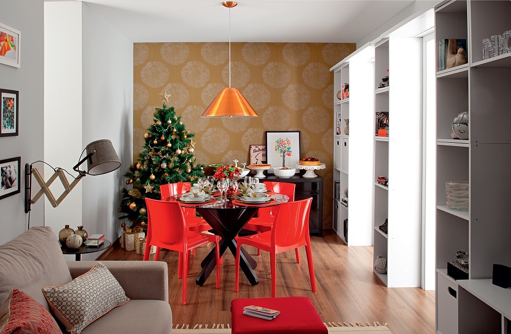 sala decorada para o natal – projeto do arquiteto Maicon Antoniolli