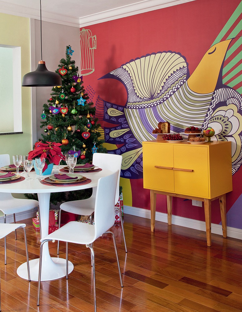 Salas de estar e jantar decoradas para o Natal4