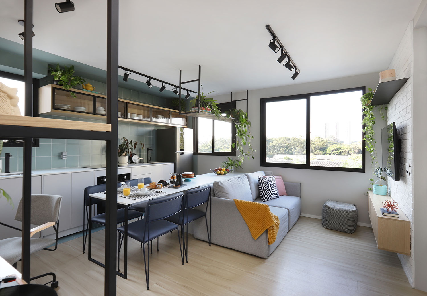 Apê de 34 m² transformado para ser funcional, confortável e iluminado