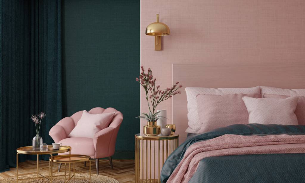 Quarto em decoração art deco