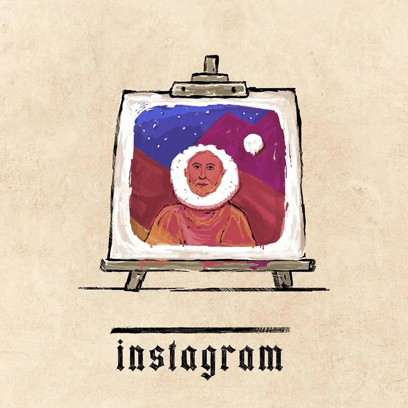Logo do Instagram em estilo medieval