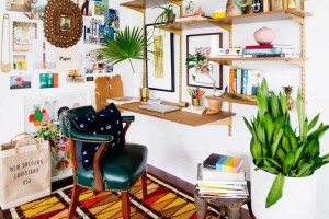 home-office-pequeno-parede-boho-madeira-thenordroom