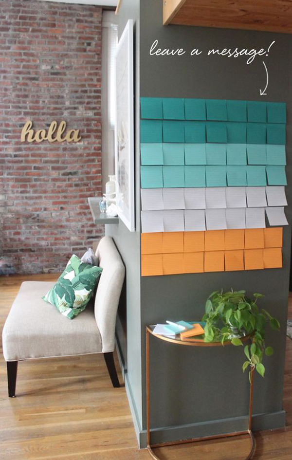 10-ideias-para-decorar-a-parede-com-post-its-02 Decoração com post-its