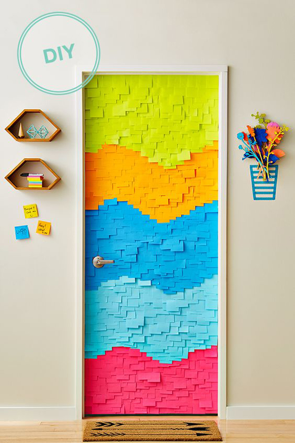 10-ideias-para-decorar-a-parede-com-post-its-03 Decoração com post-its